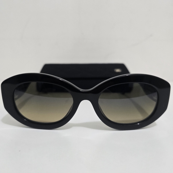 CHANEL Black and Brown Oval Sunglasses, NEW with BOX - Picture 5 of 14